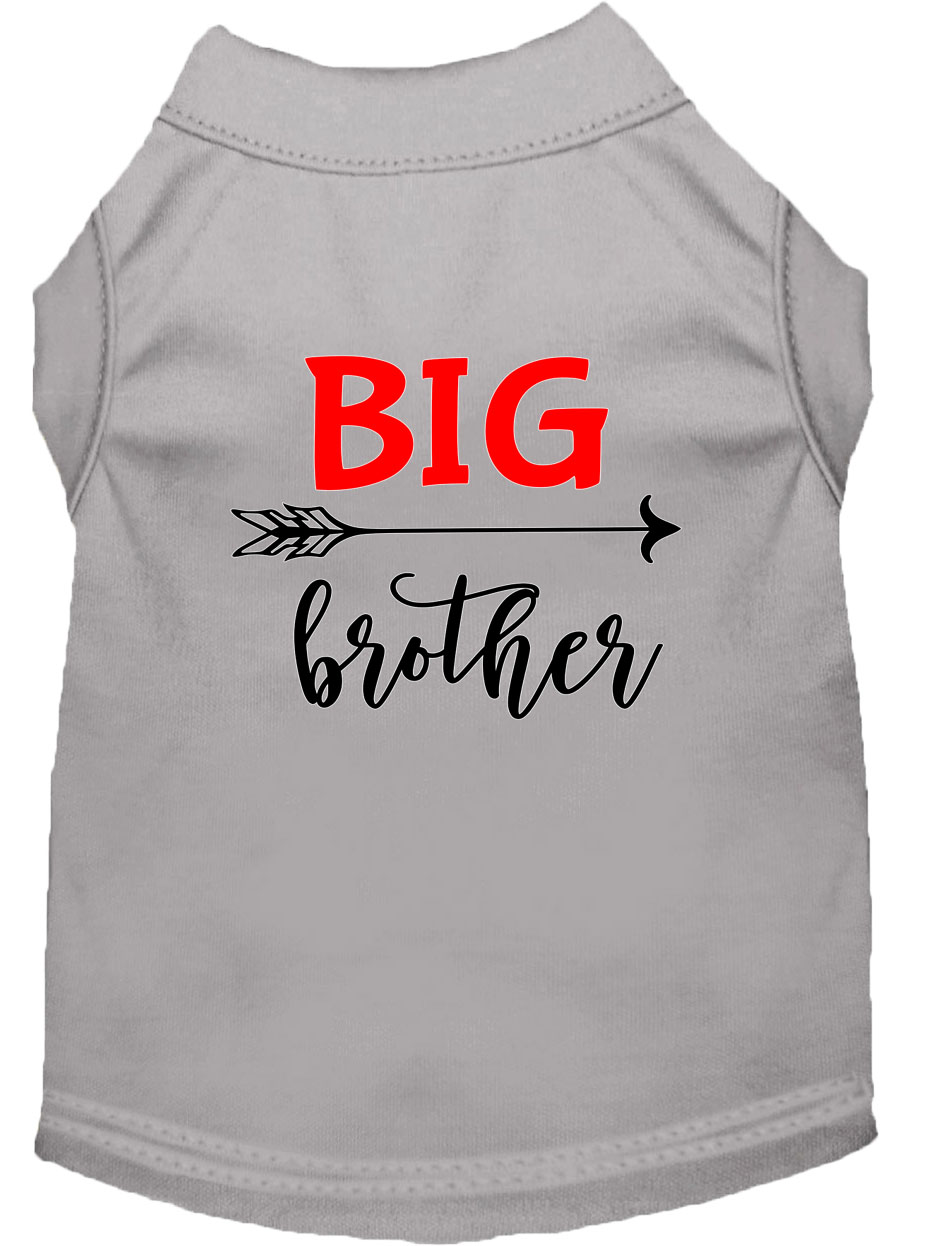 Big Brother Screen Print Dog Shirt Grey Lg